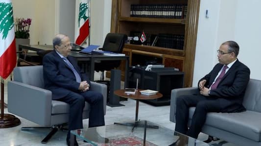 Aoun meets Egypt Ambassador