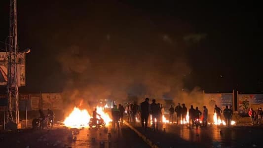 Photos: Road blocked in town of Marj in Bekaa