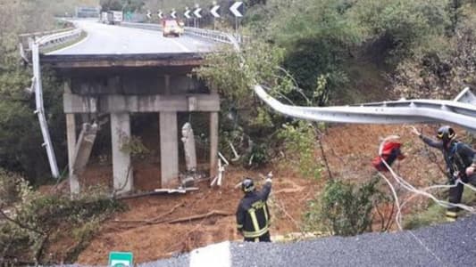 Highway bridge collapses in northern Italy after landslide