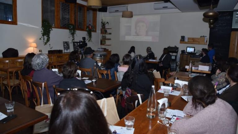 عالمة الاجتماع المغربية فاطمة المرنيسي مكرمة في بيروت