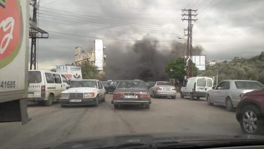 Young men block Halba main road in protest against rising food prices