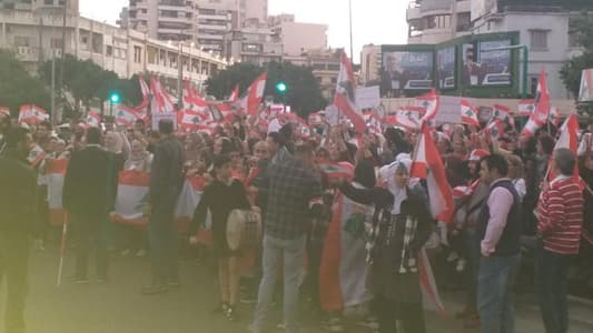 Protesters march from Verdun towards Martyrs Square