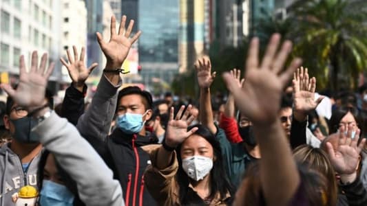 Pensioners and students gather for Hong Kong protest