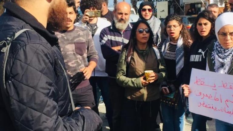 Protest outside Central Bank in Tyre