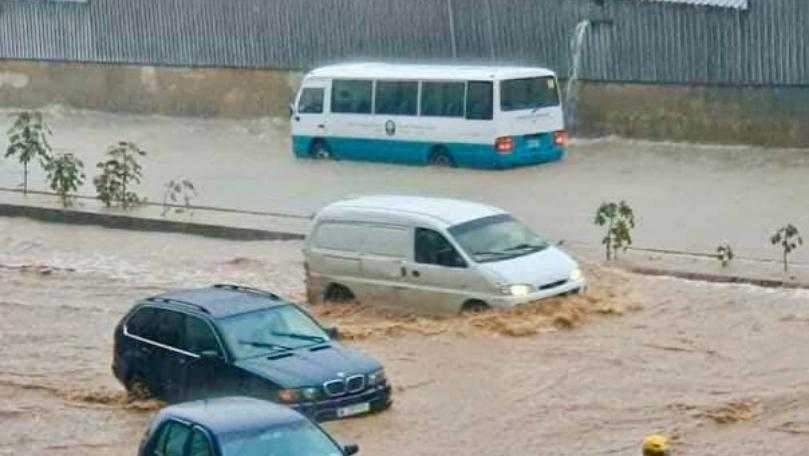 MTV correspondent from Naameh: There is a river of sewage and mud in the middle of the road; some cars broke down and the Civil Defense team is trying as much as possible to help the people stuck in their cars