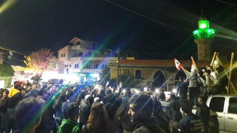 محتجون اعتصموا في ساحة السراي الشهابية في حاصبيا