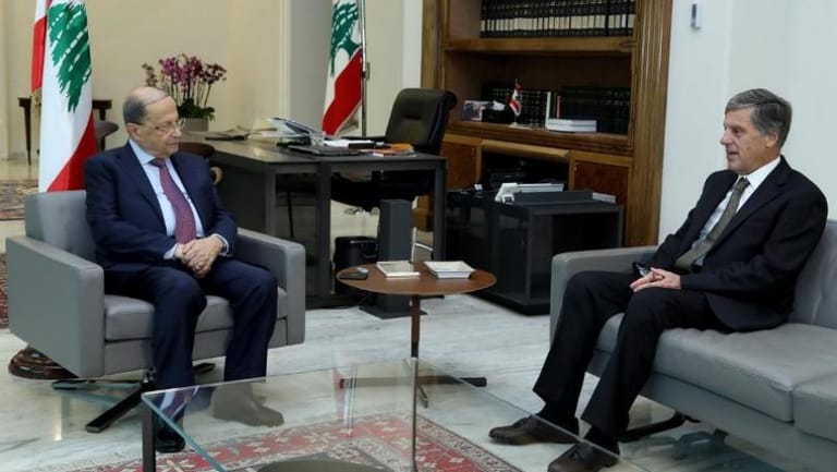  عون استقبل سفير اليونان مودعا