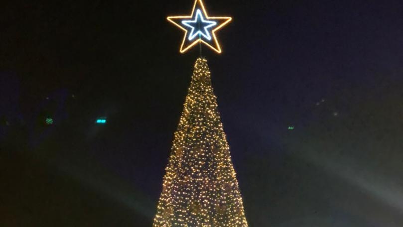 Photo: Christmas tree in the sit-in square in Tyre
