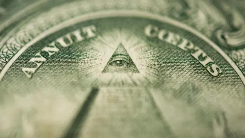 Illuminati eye of free mason secret society. Mystic all seeing