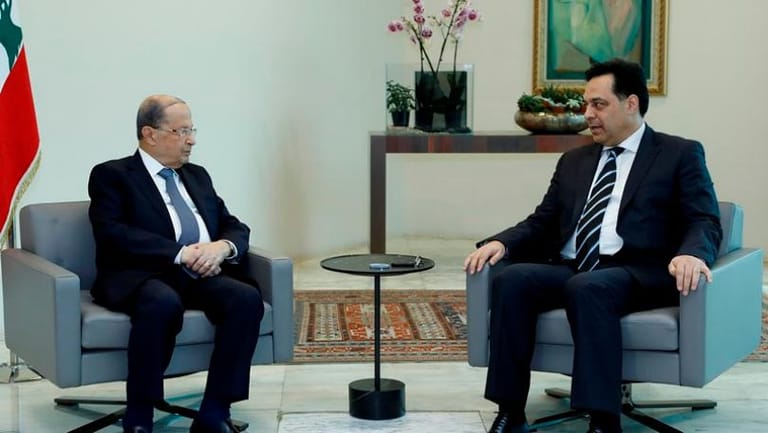 Aoun, Diab discuss government formation