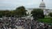 Protesters around the Capitol  Building are raising slogans demanding the arrest of Netanyahu and Israeli officials responsible for the war in Gaza