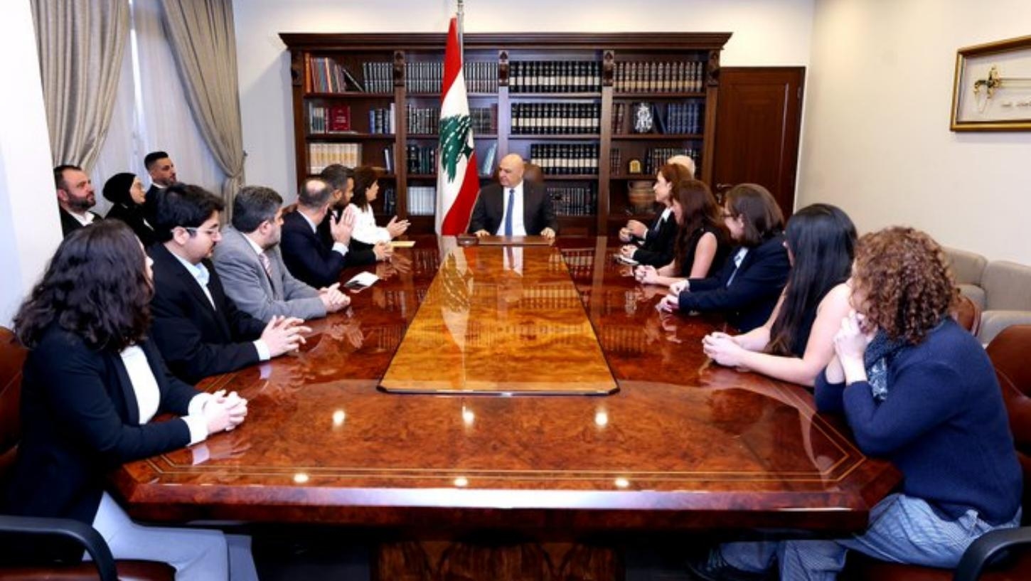 Aoun meets Riachy, welcomes Media Freedom delegation