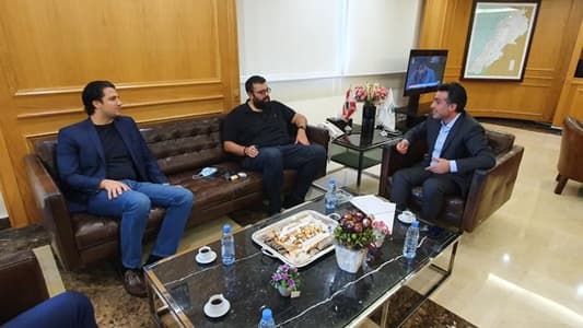 Hamieh discusses developmental affairs with Ahmad Hariri, Tarek Merhebi