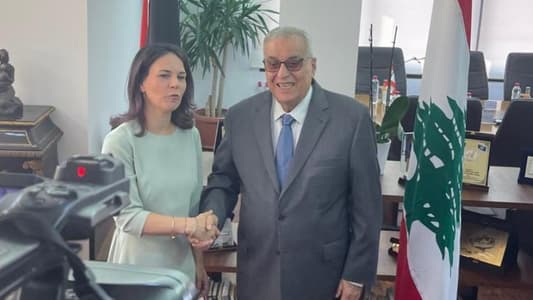 Caretaker Minister of Foreign Affairs Abdallah Bou Habib is currently receiving his German counterpart Annalena Baerbock