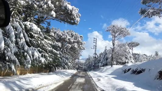 التحكم المروري: طريق عين عطا - شبعا - كفرشوبا - شبعا مقطوعة بسبب تراكم الثلوج