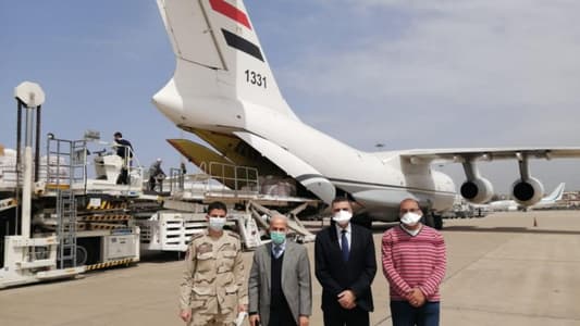 خير أشرف على وصول طائرة مساعدات مصرية للمركز الاستشفائي في بيروت