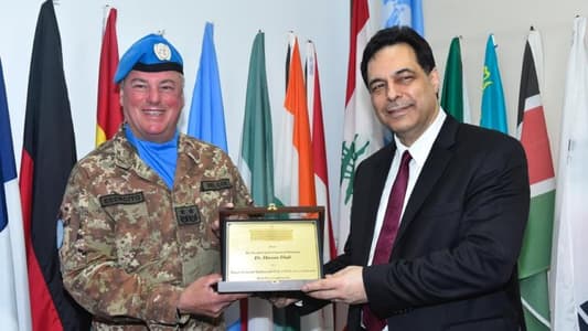 Diab inspects Benoit Barakat military barrack in Tyre, visits UNIFIL headquarters in Naqoura