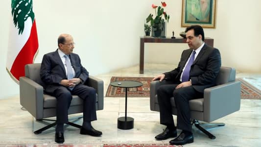 الرئيس عون يلتقي رئيس الحكومة حسان دياب في قصر بعبدا