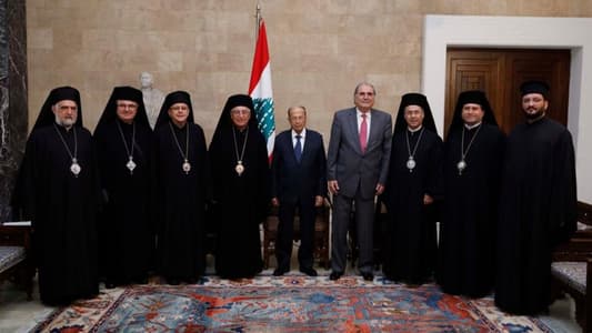 President Aoun receives Patriarch Abssi with delegation of Roman Catholic Melkite Bishops