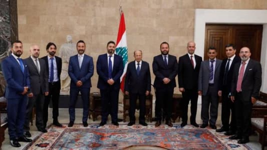 President Aoun receives delegation of Syndicate of Cell phone sector employees