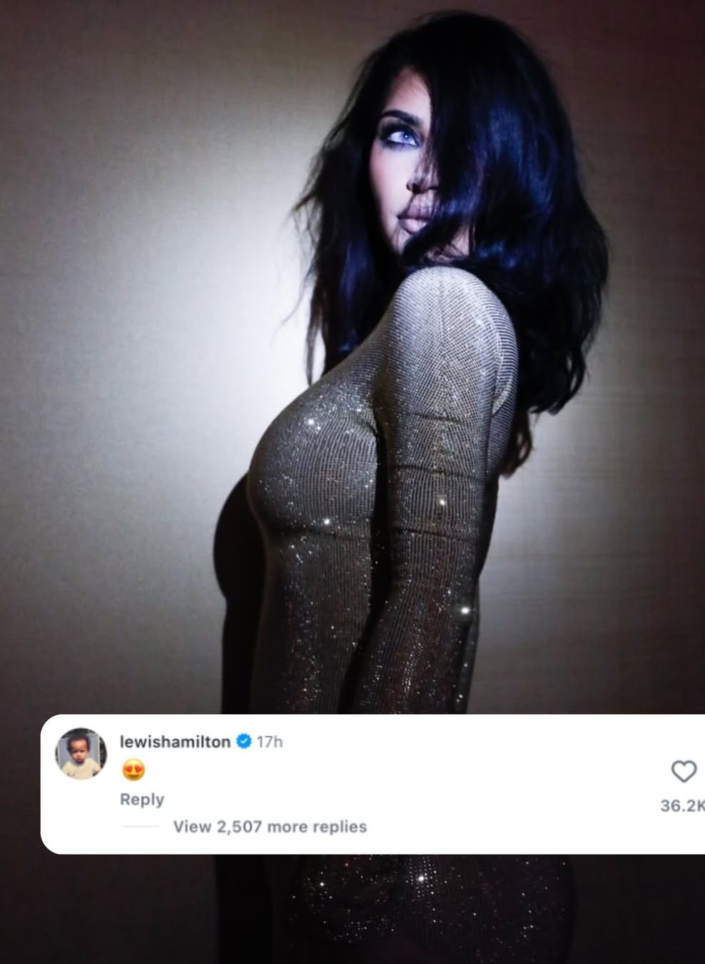 ما فعله لويس هاملتون مع كيم كارداشيان يثير الجدل