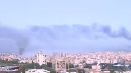 A strong Israeli airstrike targeted a building at the entrance to the southern suburbs of Beirut towards Haret Hreik - Chiyah