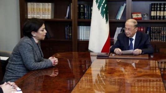 President Aoun meets with UN's Rochdi, MP Eddy Maalouf