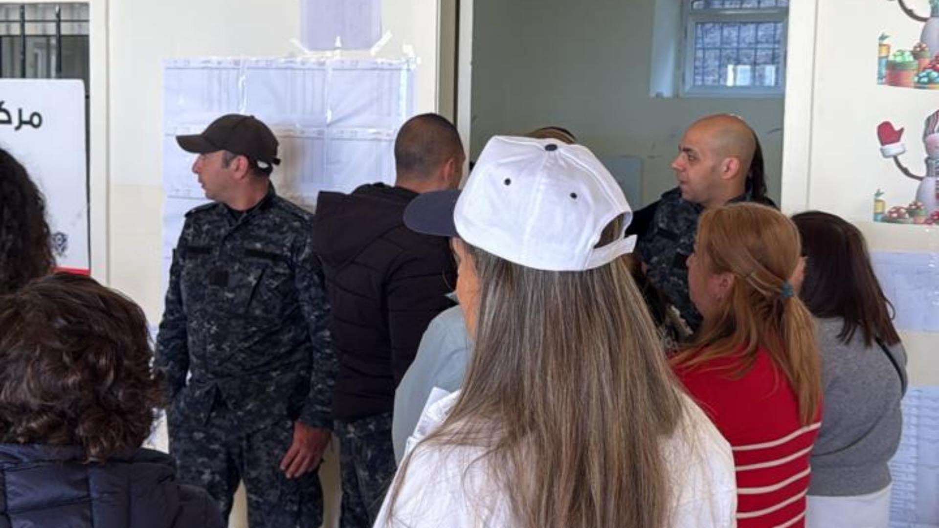 Photo: The head of the polling station at the official school center in Qartaba is late, preventing the electoral process from starting