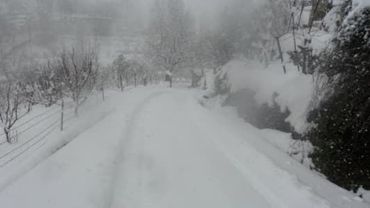 التحكم المروري: طريق ترشيش - زحلة مقطوعة بسبب تكوّن طبقة من الجليد