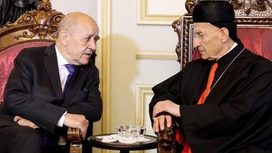 Sources to MTV: Le Drian will meet Patriarch Rahi on Thursday before noon