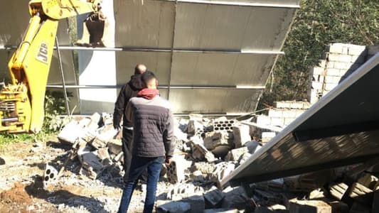 إزالة بناء مُخالف على ضفة اللّيطاني