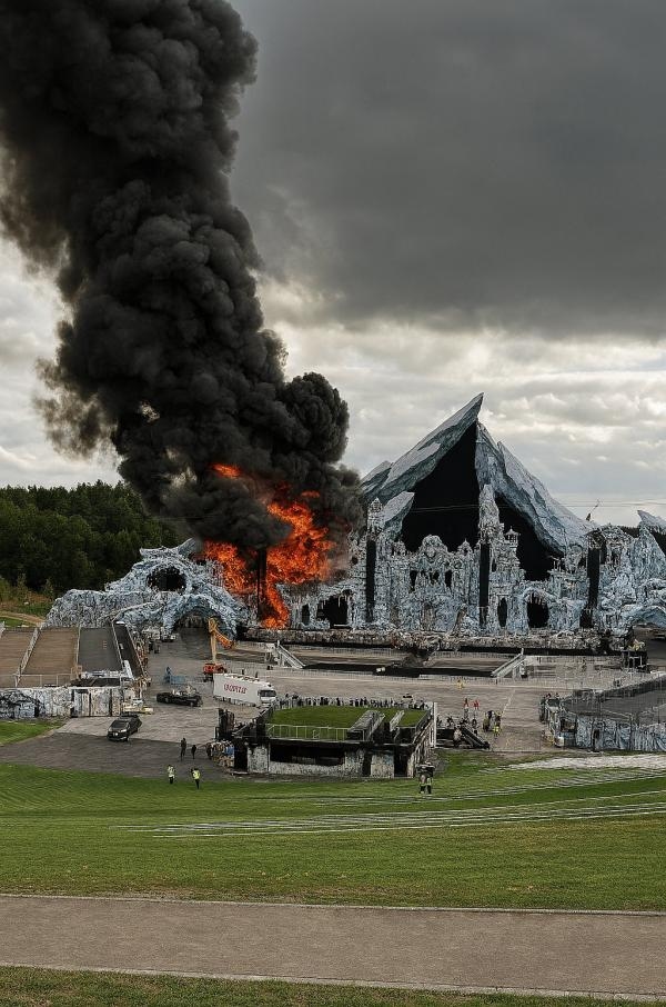 بلجيكا: اندلاع حريق ضخم في مسرح مهرجان تومورولاند