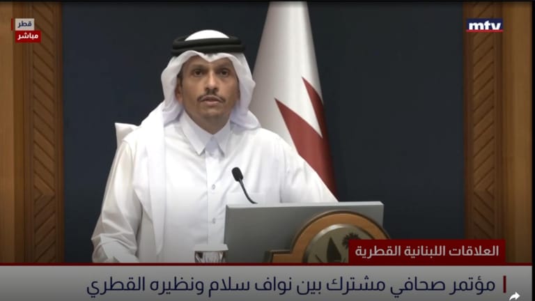 رئيس وزراء قطر بعد لقاء سلام: ناقشنا موضوع العلاقات الثنائية والتعاون بين البلدين كما تطرقنا إلى ما يمكن أن نقوم به لدعم لبنان وإستقراره وخصوصا في ملف الطاقة