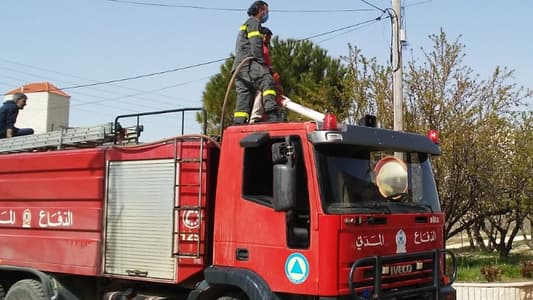 الدفاع المدني اخمد حريقا في بلدة بيت الحاج امتد الى احد بساتين الزيتون