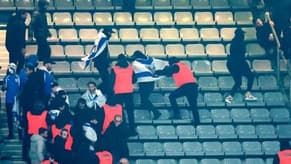 Watch: Screaming and clashes in the stadium