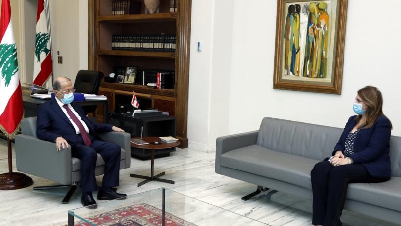 الرئيس عون استقبل وزيرة العدل ماري كلود نجم وعرض معها لعمل دوائر الوزارة والمحاكم في ظل الاغلاق التام اضافة الى شؤون وزارية اخرى