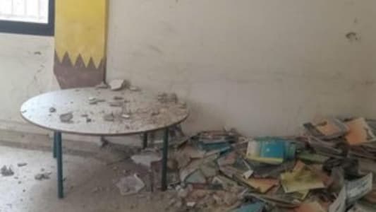 School damaged by Israeli shelling