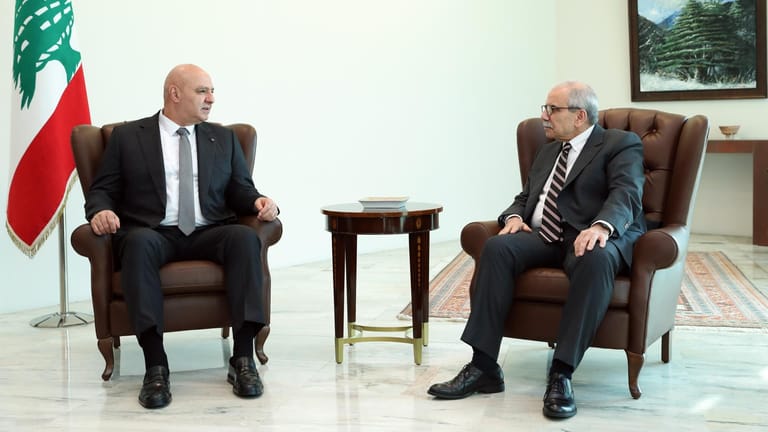 President Aoun is holding a meeting with Prime Minister Nawaf Salam ahead of the Cabinet session at Baabda Palace