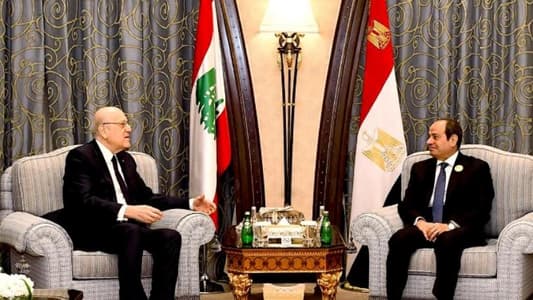 Sisi reaffirms support for Lebanon during meeting with Mikati at Riyadh Summit