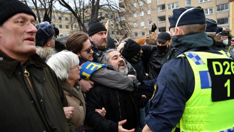 Swedish police break up coronavirus demonstration in Stockholm