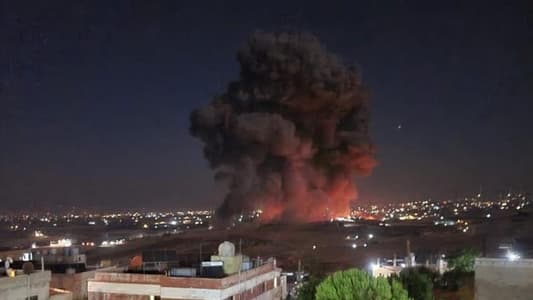 An Israeli airstrike targeted the town of Tamnine El Faouqa