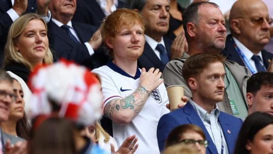 Sheeran performs for England players after Slovakia win
