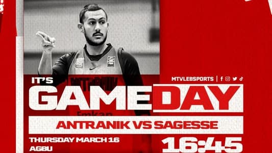 Stay tuned for the match between Sagesse and Antranik within the 19th round of the Snips Lebanese Basketball Championship, at 4:45 pm, live on MTV