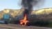 Photo: A four-wheel-drive vehicle caught fire on the Chekka-Batroun highway, just before the Hamat intersection