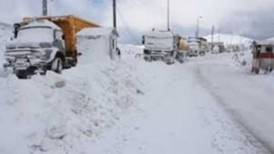 TMC: The road between Tarchich and Zahleh is closed to all vehicles, while the Dahr al-Baydar road is currently open for four-wheel-drive vehicles