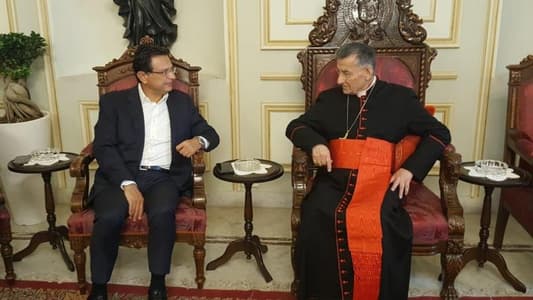 Photo: Patriarch Rahi is meeting with MP Farid Al-Khazen at the moment
