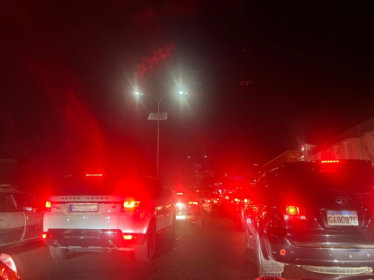 Severe traffic jam is reported on the eastern lane of the Jbeil-bound Halat highway