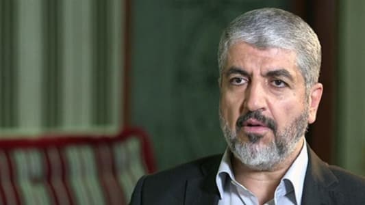 NNA: Head of Hamas Movement's Diaspora Office, Khaled Mashaal, has arrived in Lebanon on top of a delegation