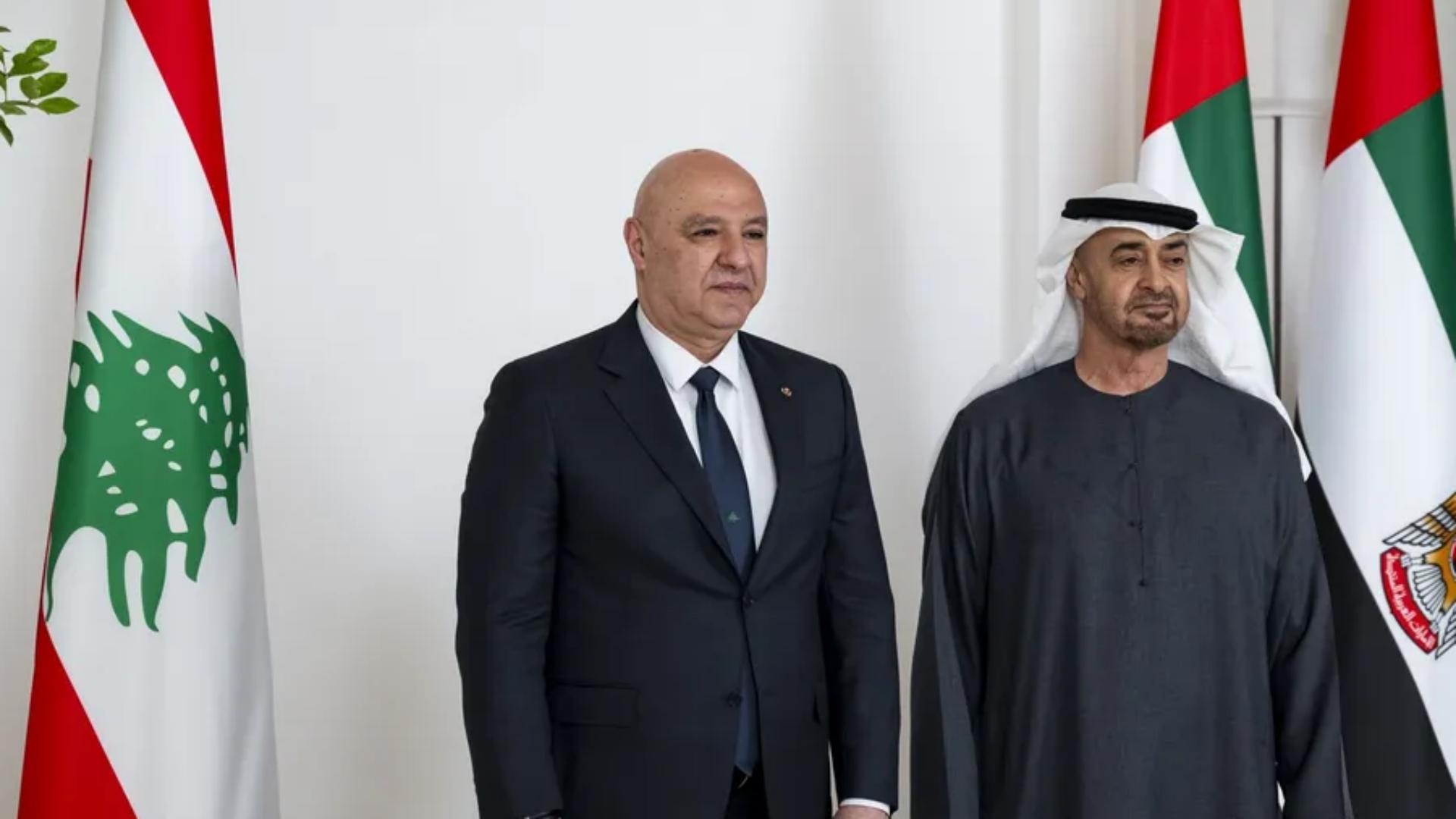 برقية شكر من عون إلى رئيس الإمارات: تركتم أثرًا عميقًا في نفسي