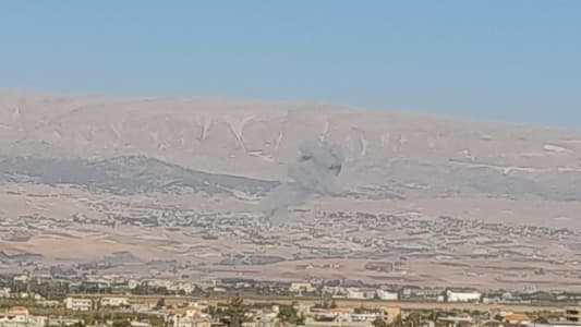 An Israeli airstrike targeted the outskirts of the town of Chmistar near the town of Taraiyya in the Baalbek district